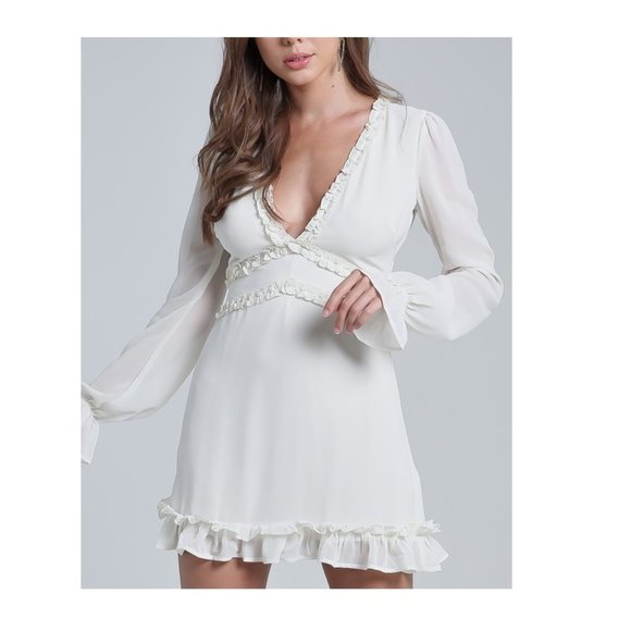 WOVEN RUFFLED OPEN BACK MINI DRESS - Picture 6 of 6